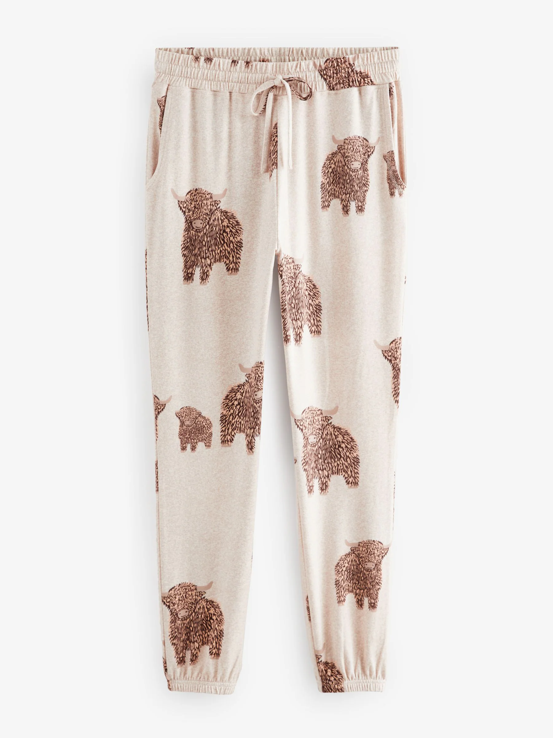Ecru - Hamish The Highland Cow Behaaglijke Pyjama's met Lange mouwen
