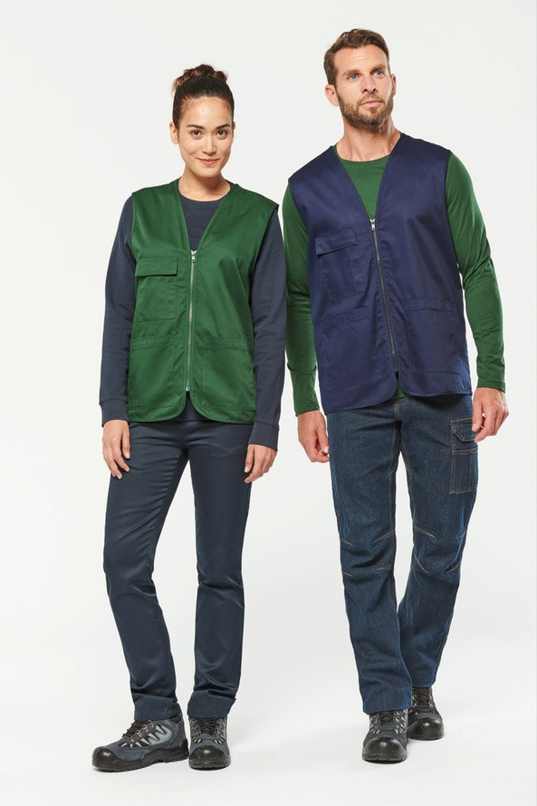 WK. Designed To Work WK608 - Gilet polycoton multipoches unisexe