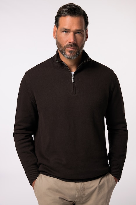 JP 1880 Stricktroyer, Stehkragen, Zipper, Langarm, bis 7 XL