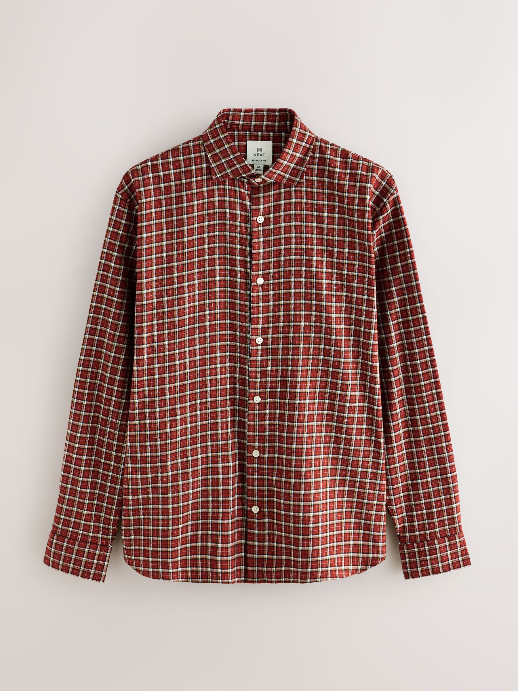 Rust Orange Grid Check - Geborsteld flanellen overhemd