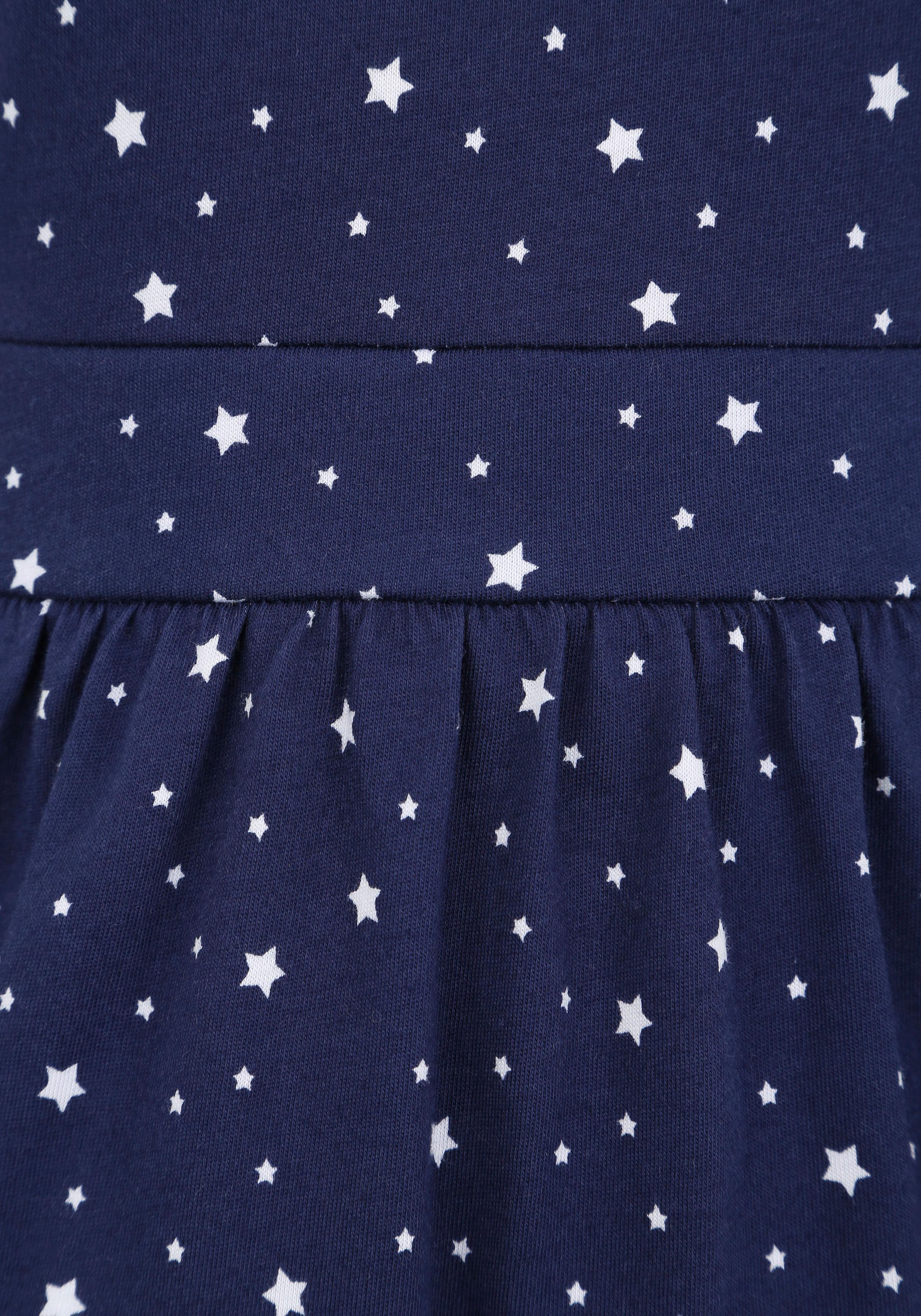 KIDSWORLD Jerseykleid »2tlg. Shirtkleid + Haarband im niedlichen Sternen-Allover« Set, 2 Stk. tlg. festliche Anlässe,  knielang,  verspielter Stil,  aus Baumwolle
