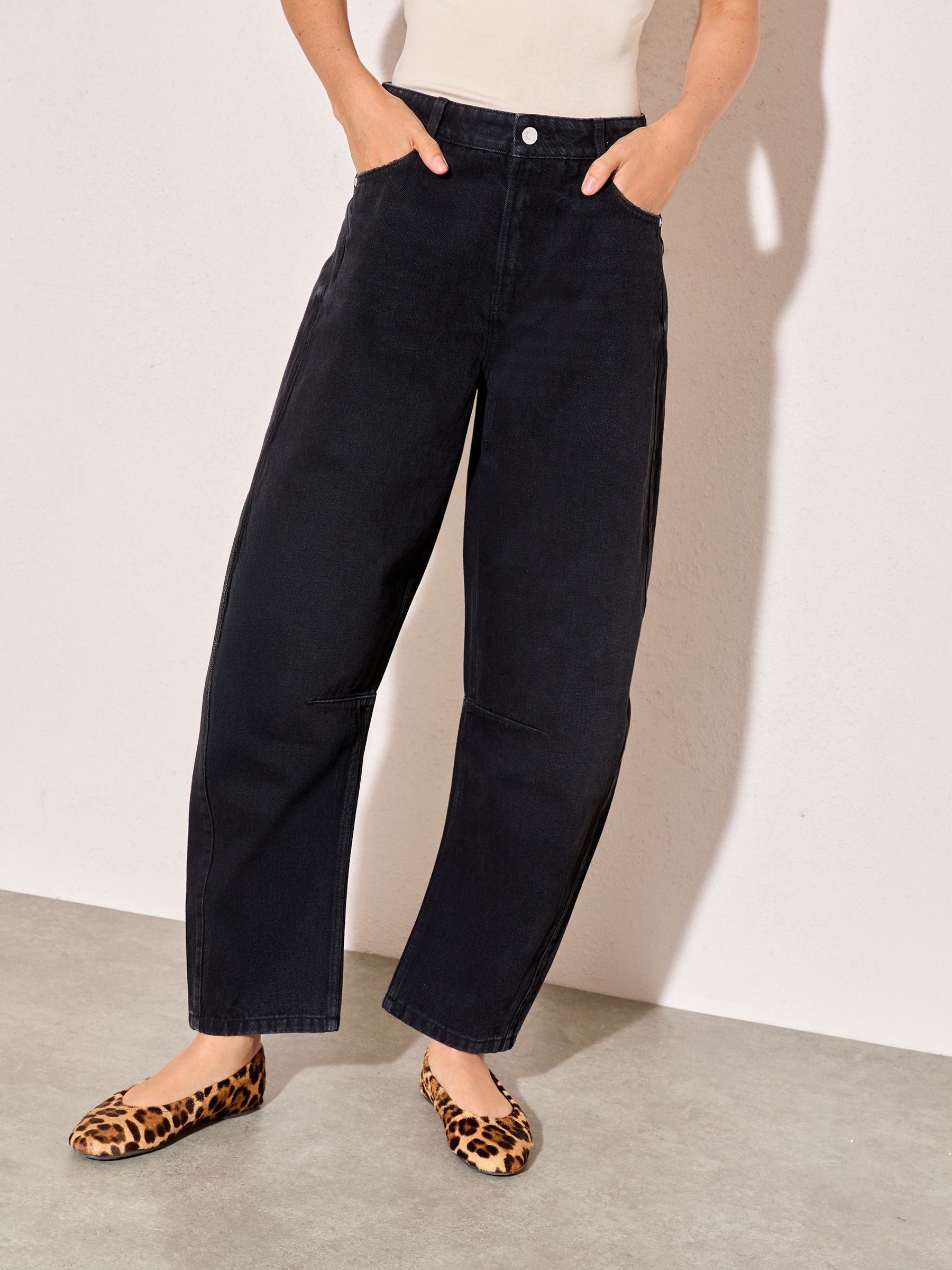 Zwart - Friends Like These - Denim barrel jeans