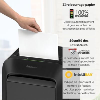 Fellowes Powershred LX210 - destructeur de documents coupe croisée mini-cut - 16 feuilles - Corbeille 23 litres