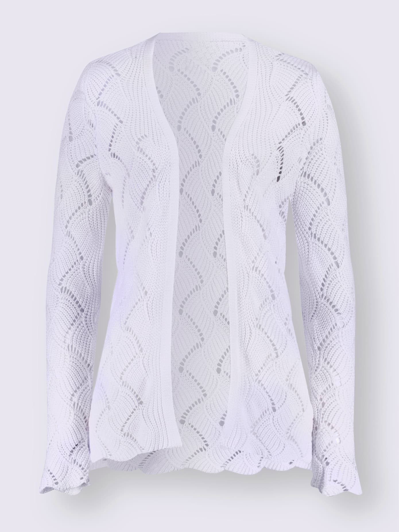 Veste en tricot motif ajouré élégant
