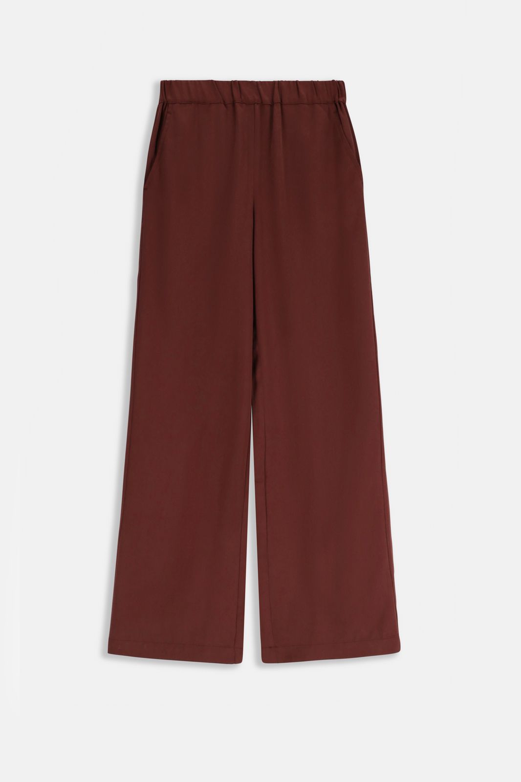 Donkerbruine wide leg pantalon