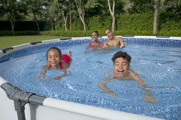 Bestway Steel Pro 56595, 10220 L, Indrammet pool, Blå, Grå, 37,3 kg