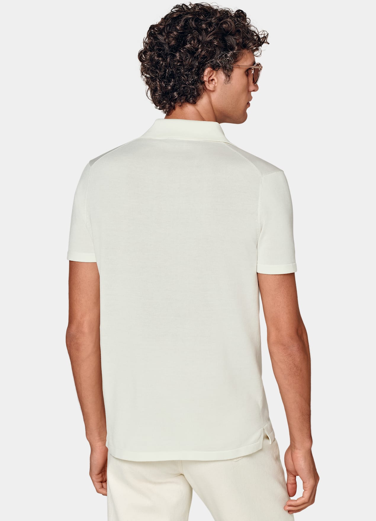 Cardigan polo blanc cassé
