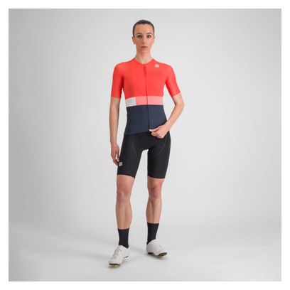 Maillot Manches Courtes Femme Sportful Snap Corail/Bleu
