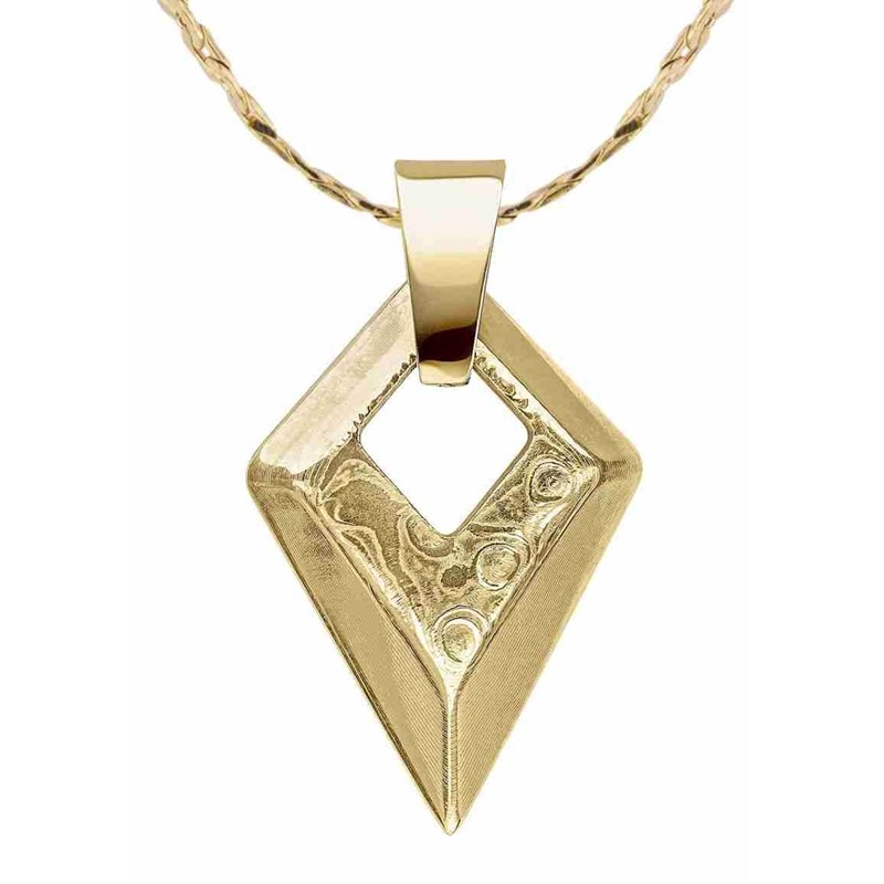 Collier flèche plaqué or en acier inoxydable