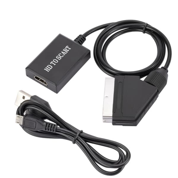 HDMI til Scart-omformer - 1080p-konvertering med støtte for lyd og bilde