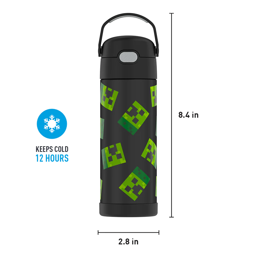 16oz FUNTAINER® WATER BOTTLE MINECRAFT