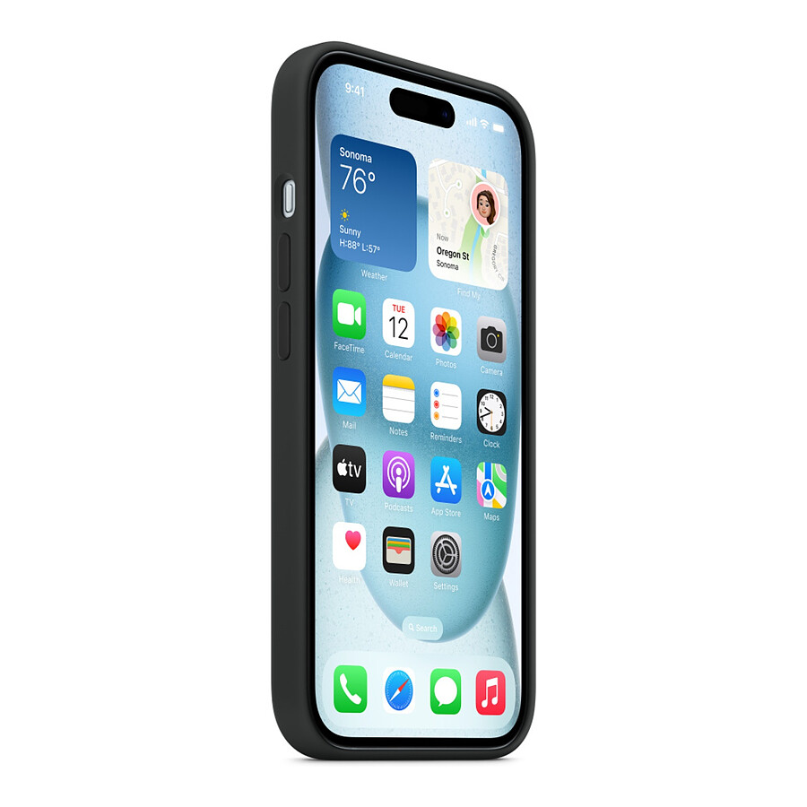 Apple Coque en silicone avec MagSafe pour iPhone 15 - Noir
