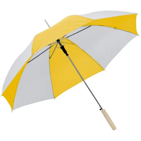 Macma Automatik-Regenschirm, weiß-gelb