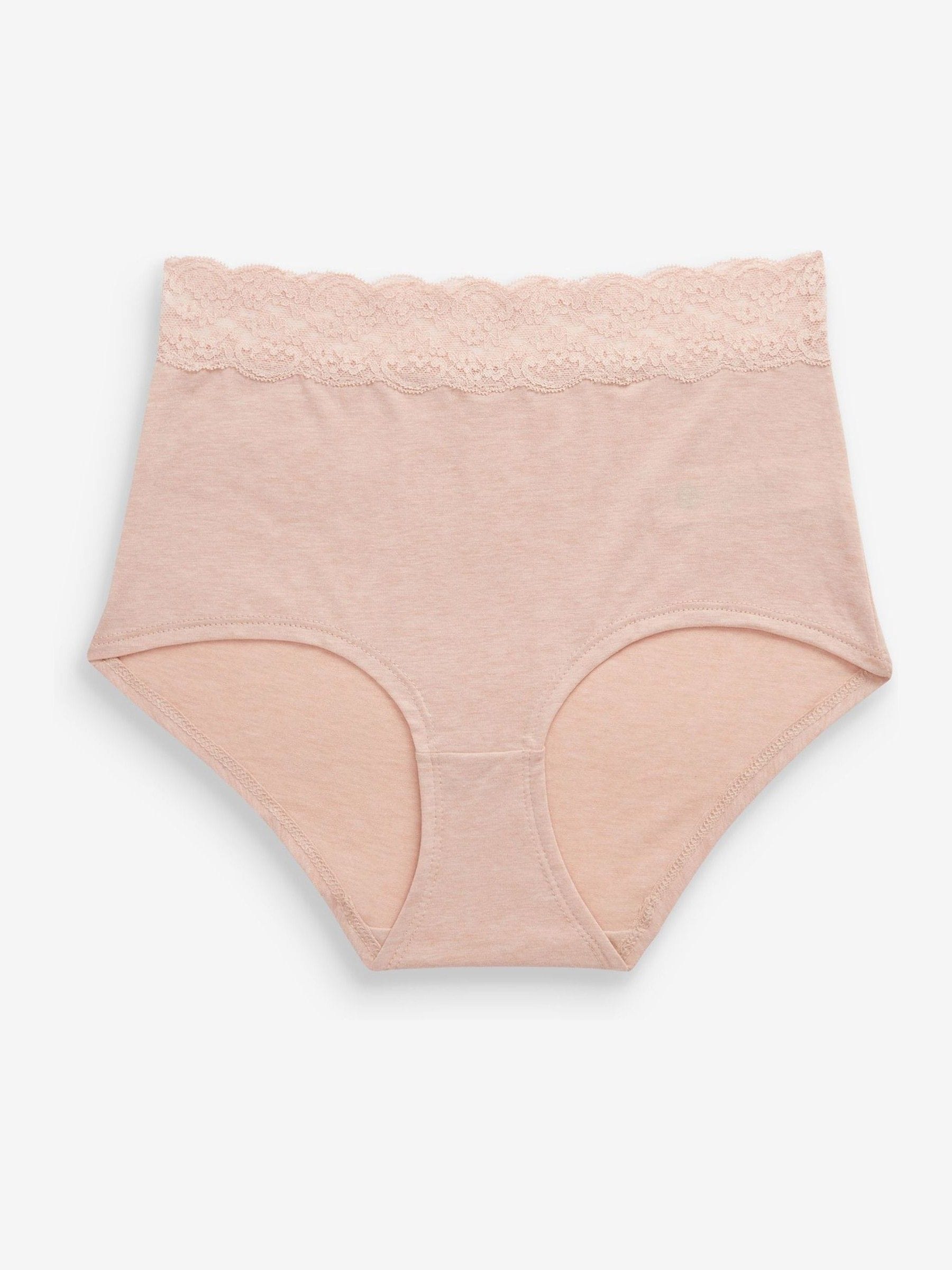 Gemêleerd grijs/roze/roodpaars - Katoenen kanten slipjes 4 stuks