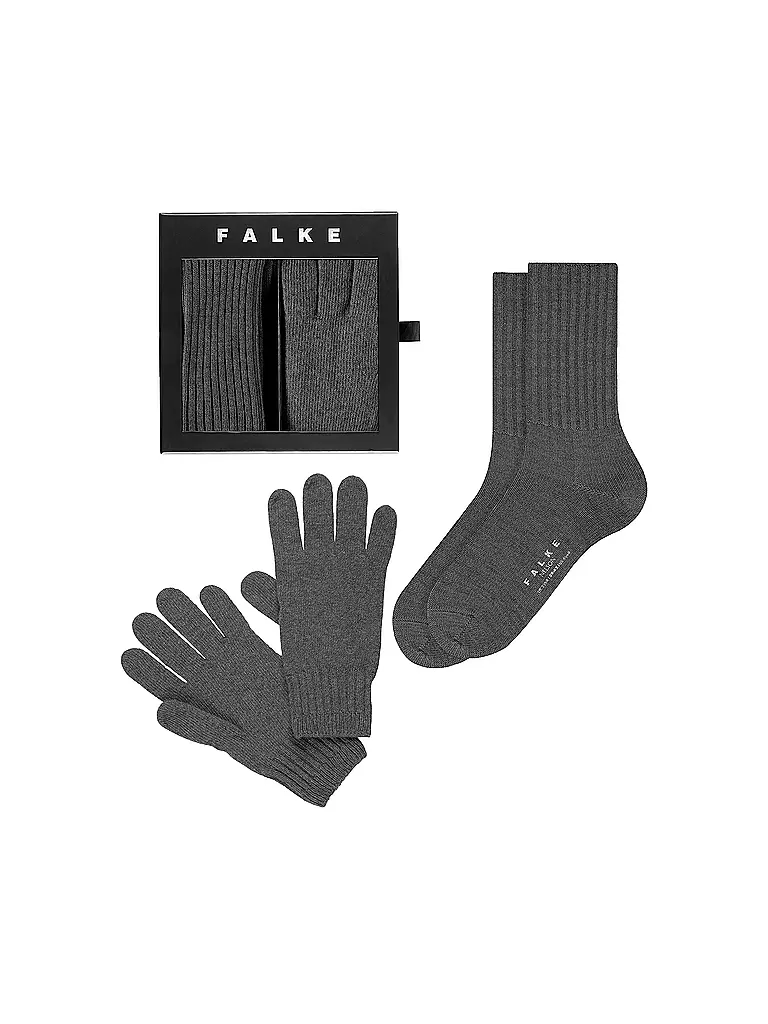 FALKE Geschenkset Socken und Handschuhe X-MAS dark grey grau