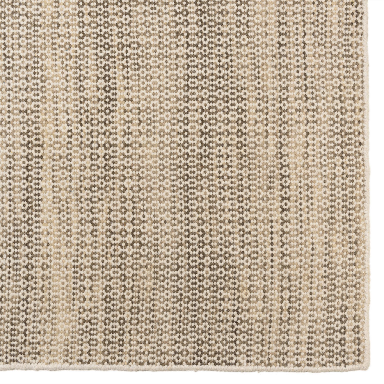 Macabane Tapis en Laine tissée Quentin blanc/kaki - 230x160 cm