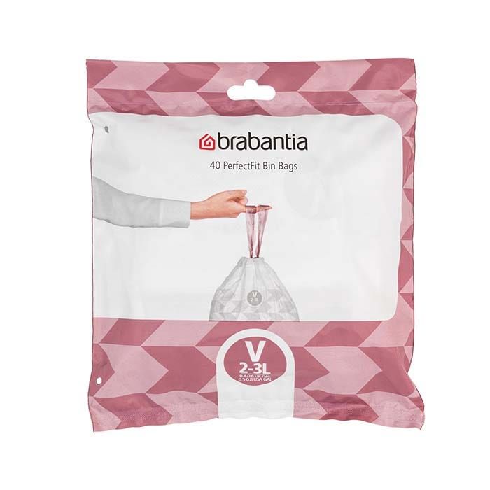 40st Brabantia afvalzakken code V - 3 liter 23,5x29cm - 40 stuks (8710755100253)