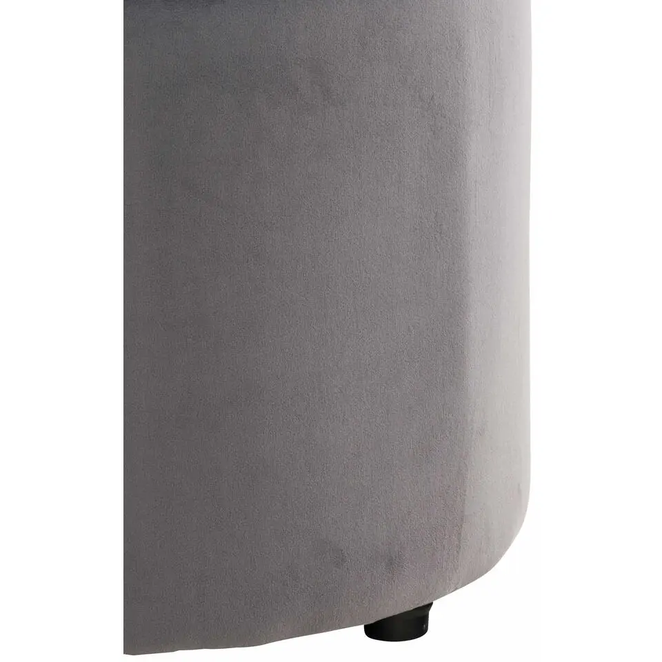 CLP Poef Pantin zwart Frame - Fluweel - grijs