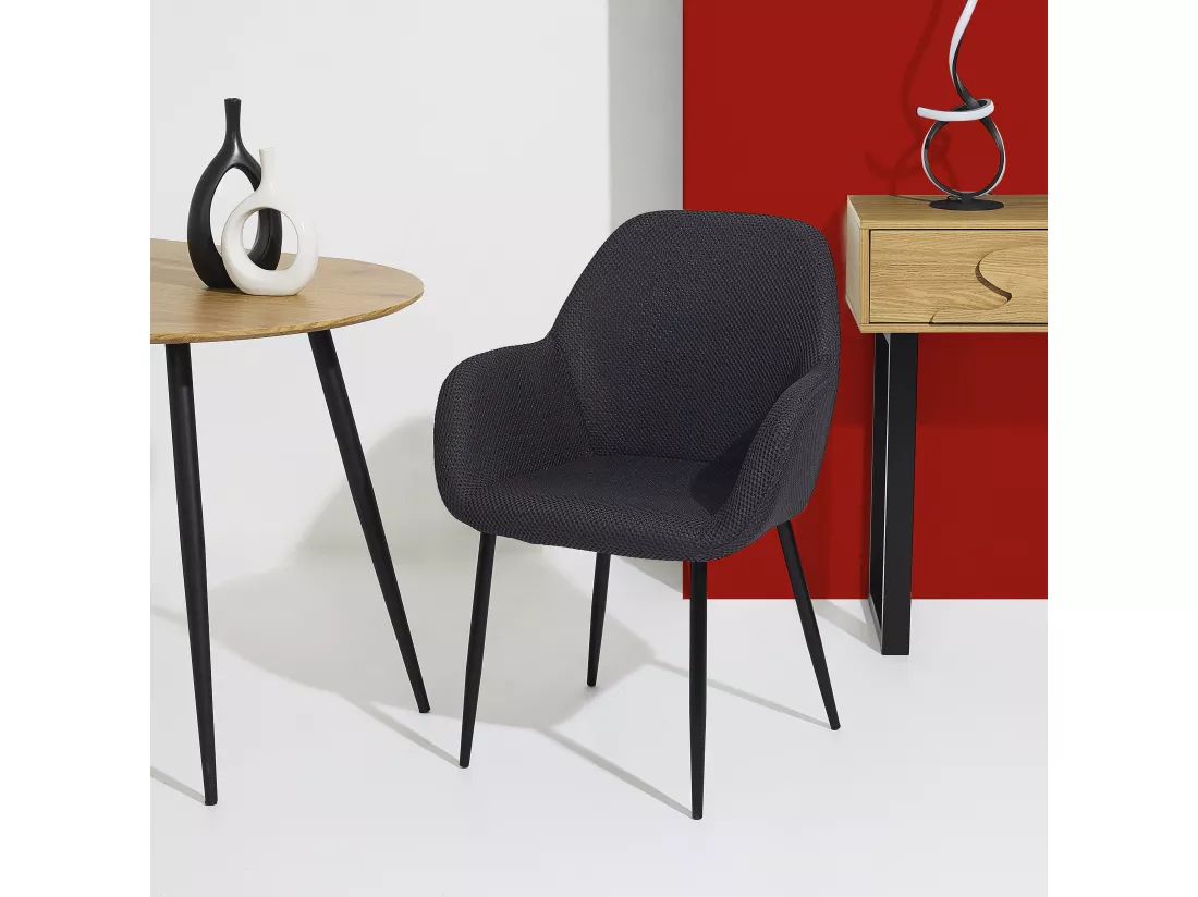 Fauteuil Atome Noir - Lot de 2