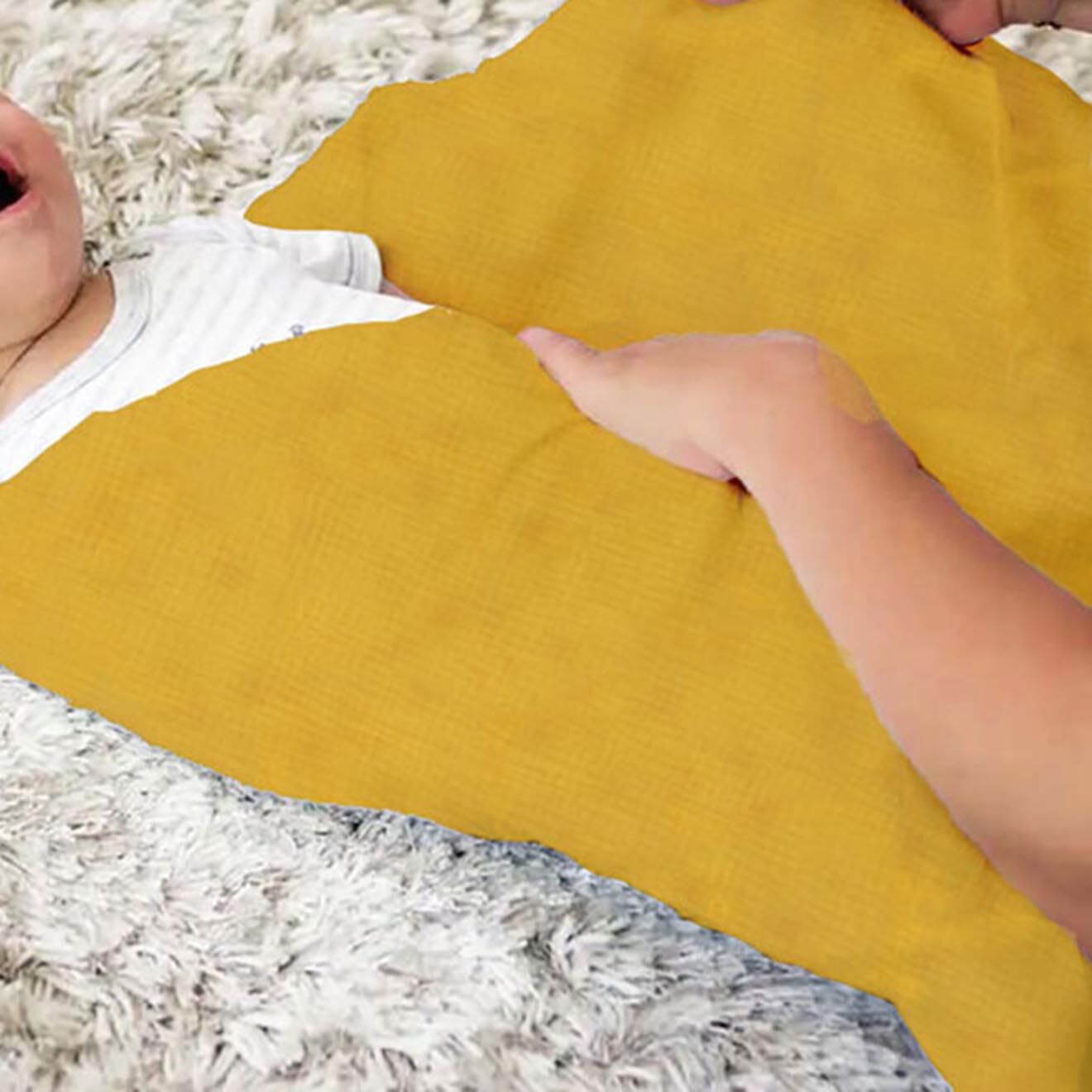 Papate Maxi Lange en Coton Bio honey - 100x100 cm