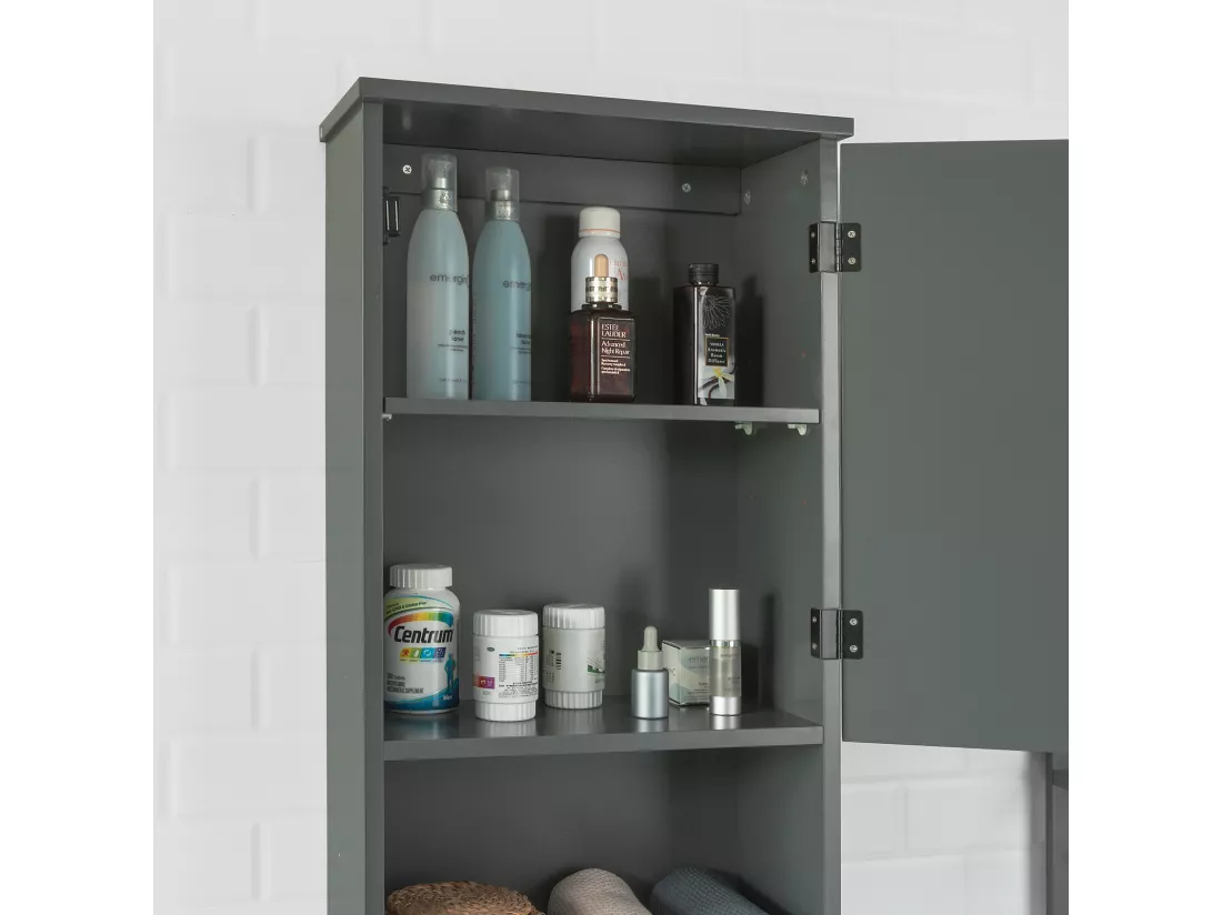 Meuble Haut Armoire Suspendue de Toilettes Placard Mural avec Porte et étagères,BZR25-DG