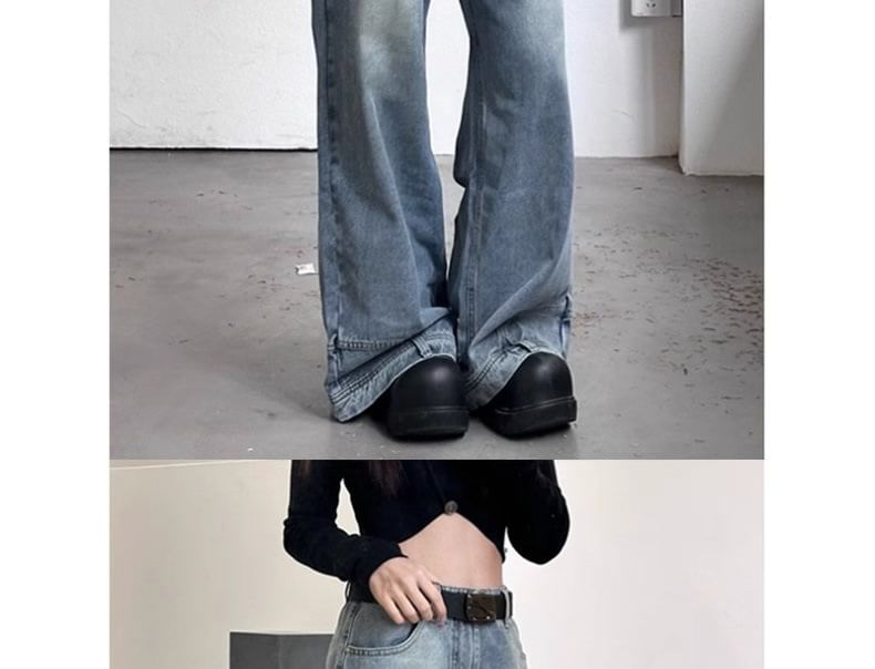 Vhancy - High Rise Washed Panel Wide Leg Jeans