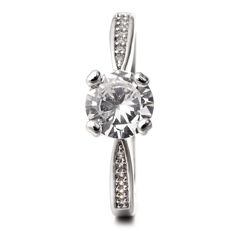 Bague Plaqué Rhodium et Cubic Zirconia Blanc