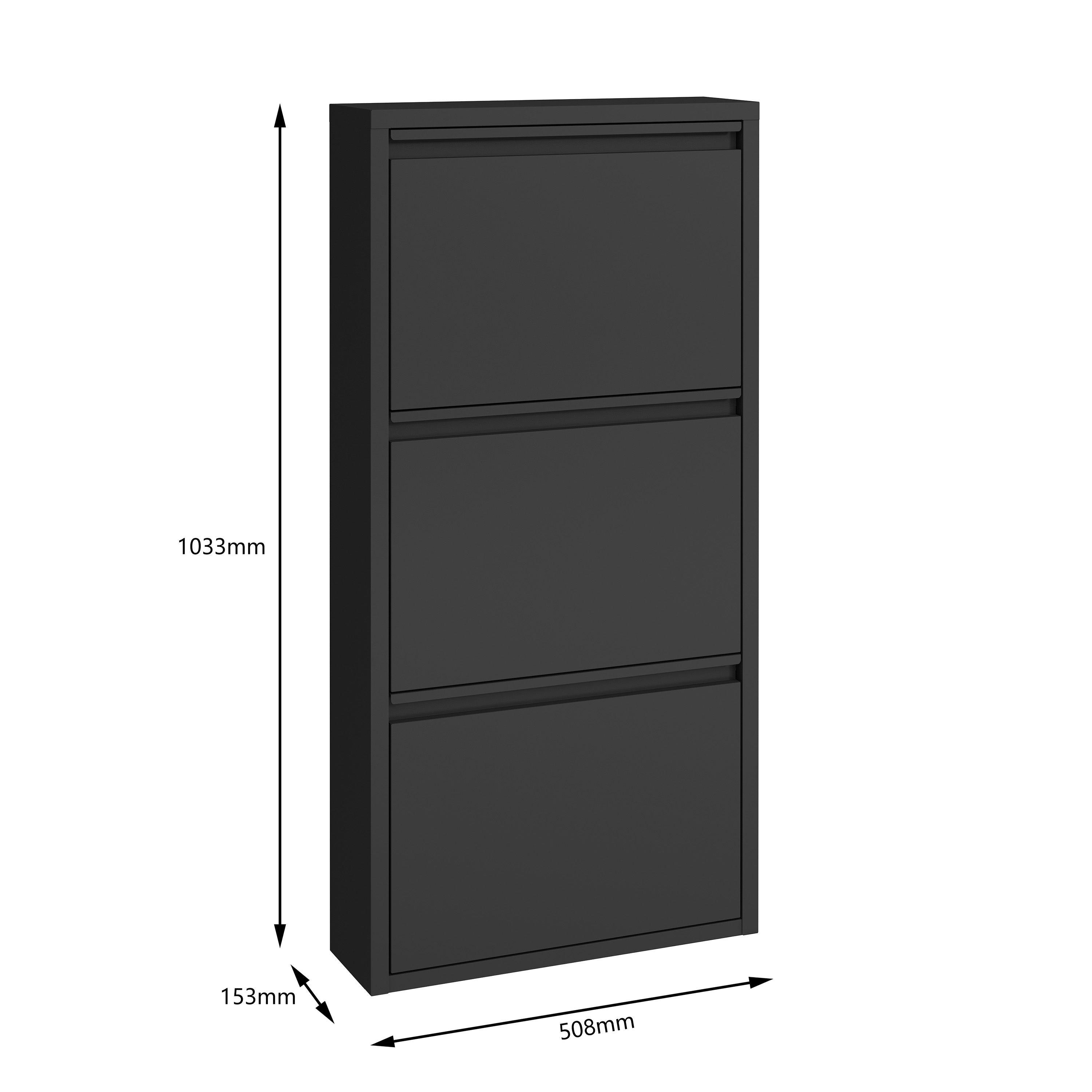 Schuhschrank Metall ROMEO 50 x 103 cm schwarz