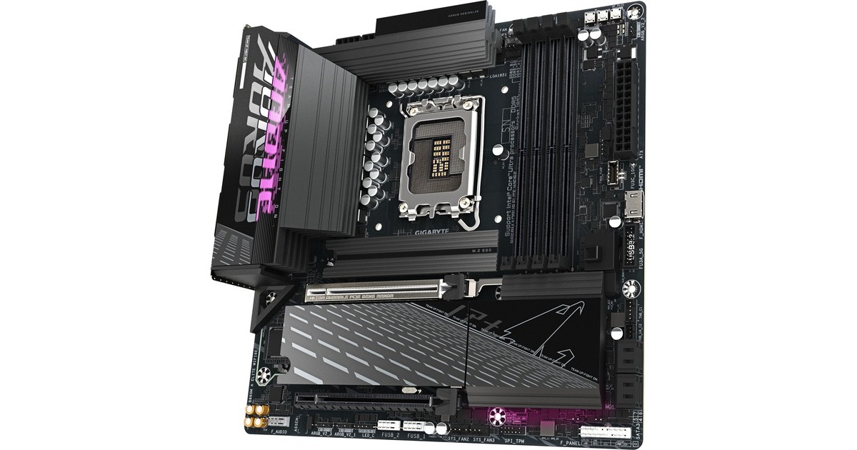 GIGABYTEB860M AORUS ELITE WIFI6E socket 1851 moederbord  (Zwart, RAID, 2,5Gb-LAN, Wi-Fi 6E, BT, Sound, µATX)