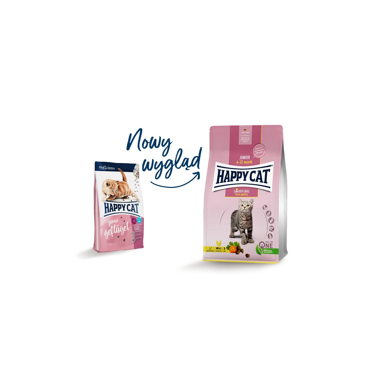 HAPPY CAT Young Trockenfutter Katze Junior, Land-Geflügel 300 g