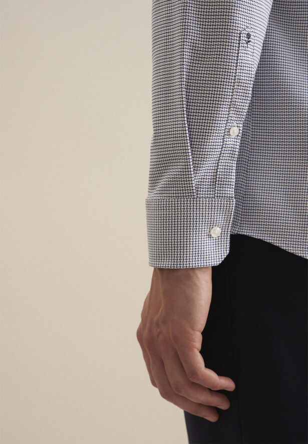 Seidensticker Business Shirt Regular Long sleeve Kent-Collar Structure Blue