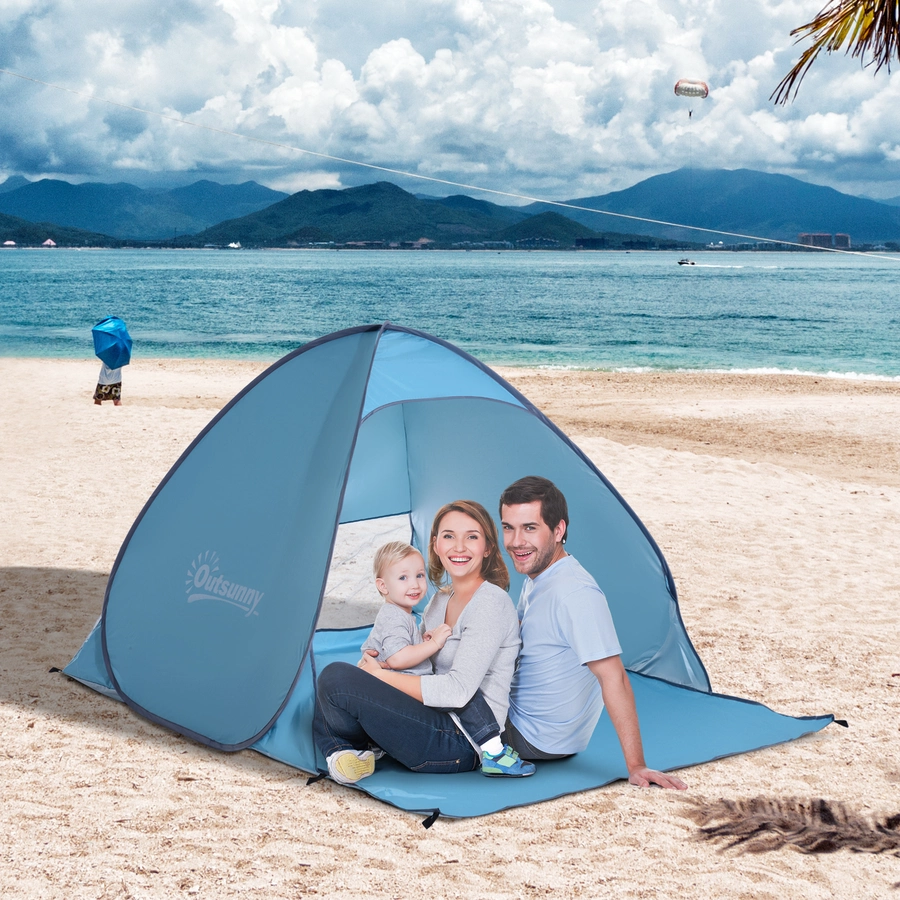 Outsunny Pop-Up Zelt für 2 Personen blau