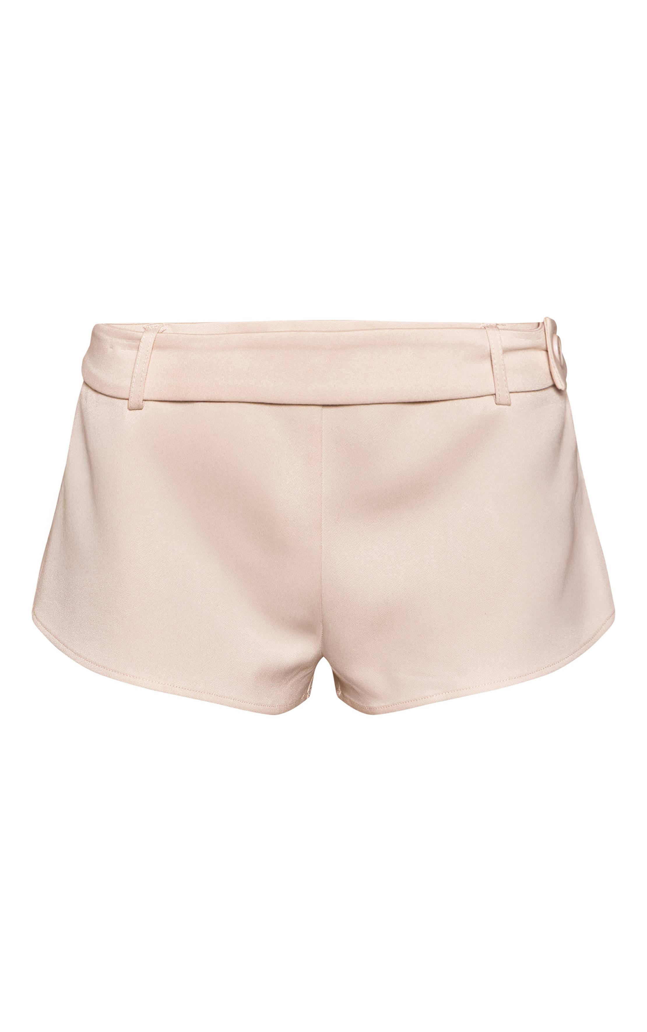 Crème Short Taille Basse À Détail Boutonné