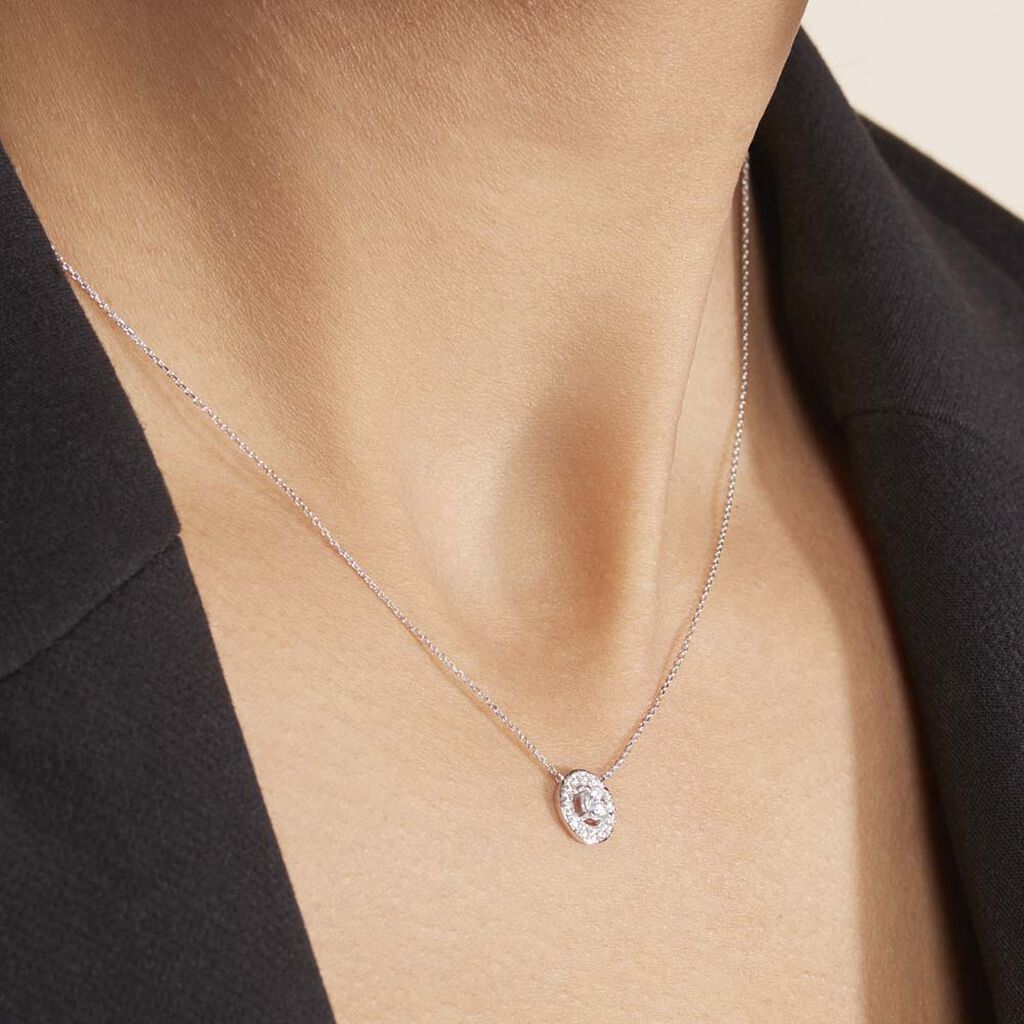 Collier Star Or Blanc Oxyde De Zirconium