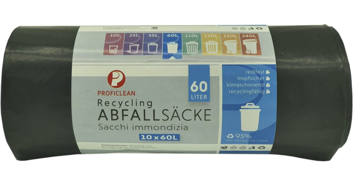 Profi Clean Abfall-Säcke 60 Liter 10er-Packung