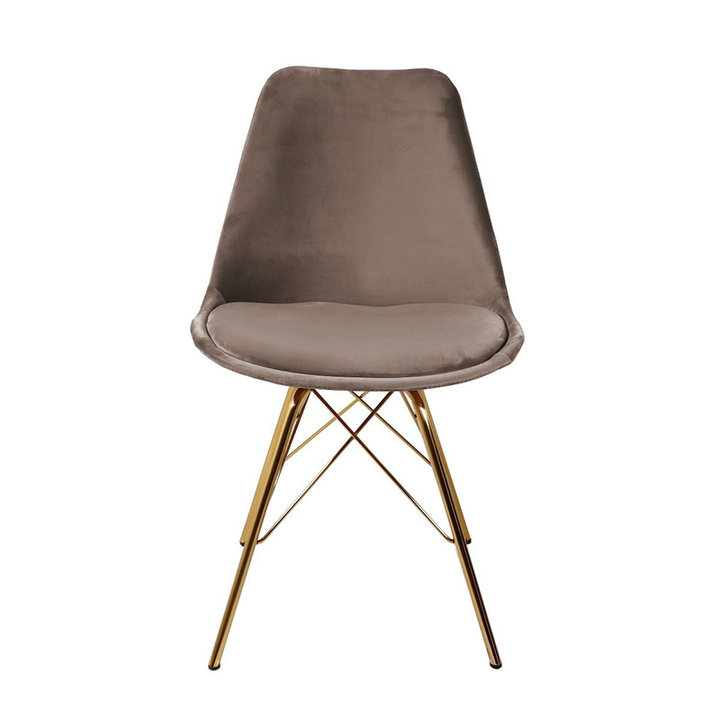 Kick collection - Stoel Velvet Taupe - Goud frame