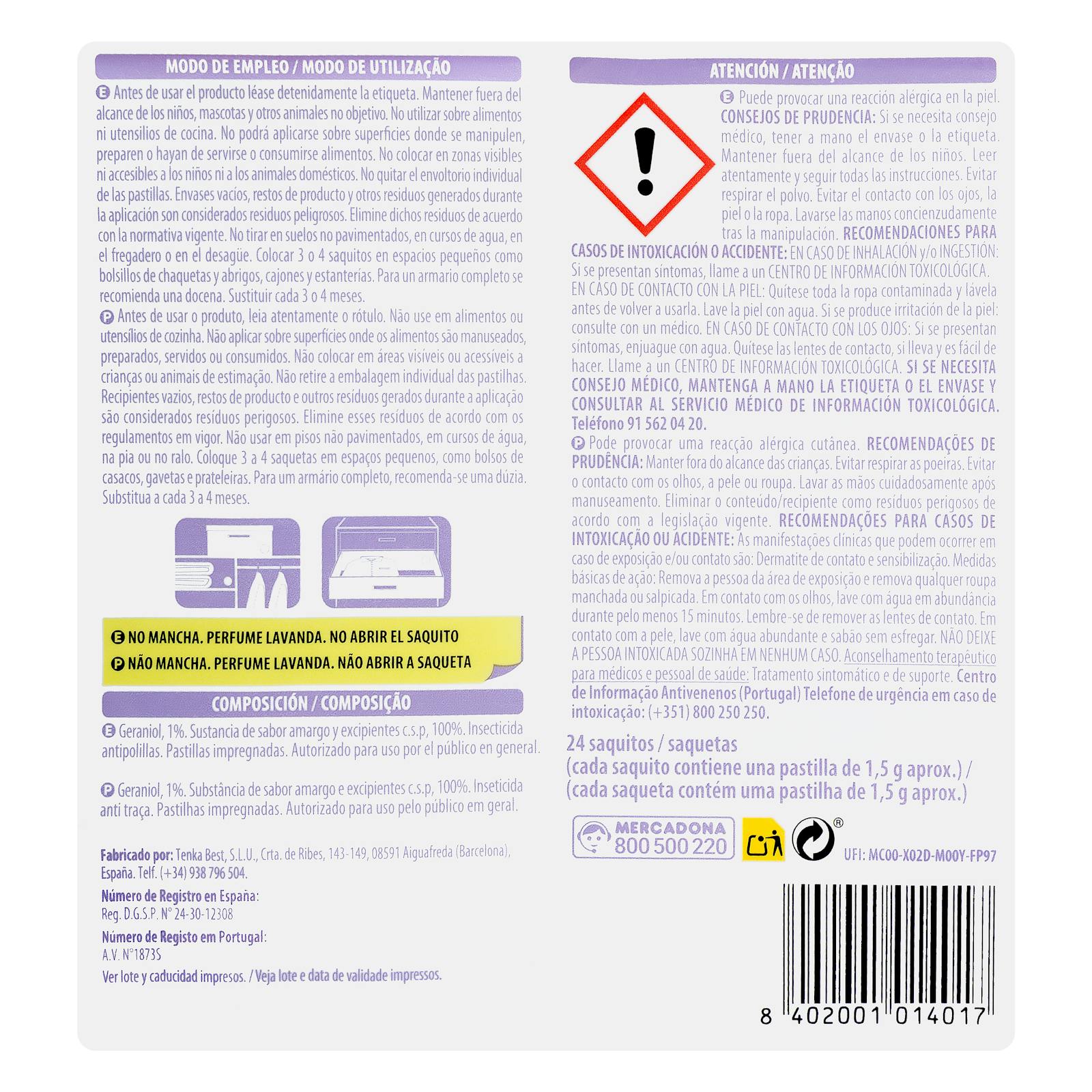 Sachets anti-mites à la lavande Green Forest