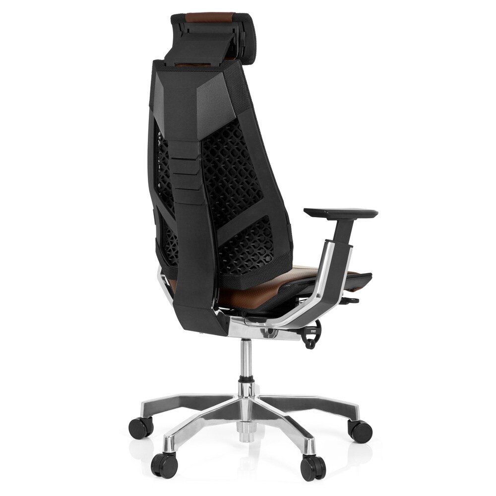 High End Bürostuhl GENIDIA PRO Leder mit Armlehnen hjh OFFICE