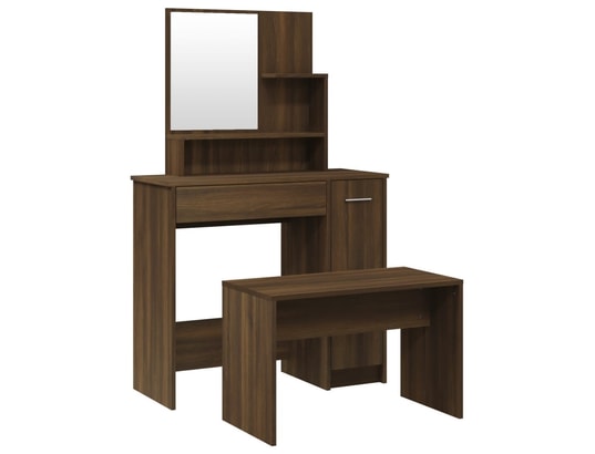 VIDAXL - Ensemble de coiffeuse chêne marron 86,5x35x136 cm