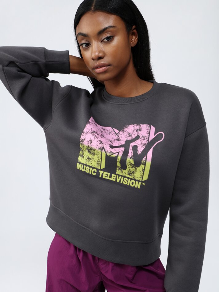 Moletom estampado MTV 2023 Viacom - Cinza