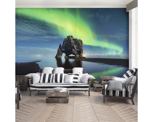 Vliesbehang 12652V4 Groen Noorderlicht 2-delige set 254 x 184 cm
