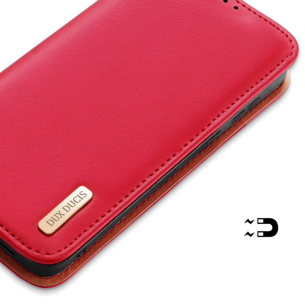 Samsung Galaxy S24 Flip Wallet Cover Echtleder Tasche (RFID Schutz) - Rot