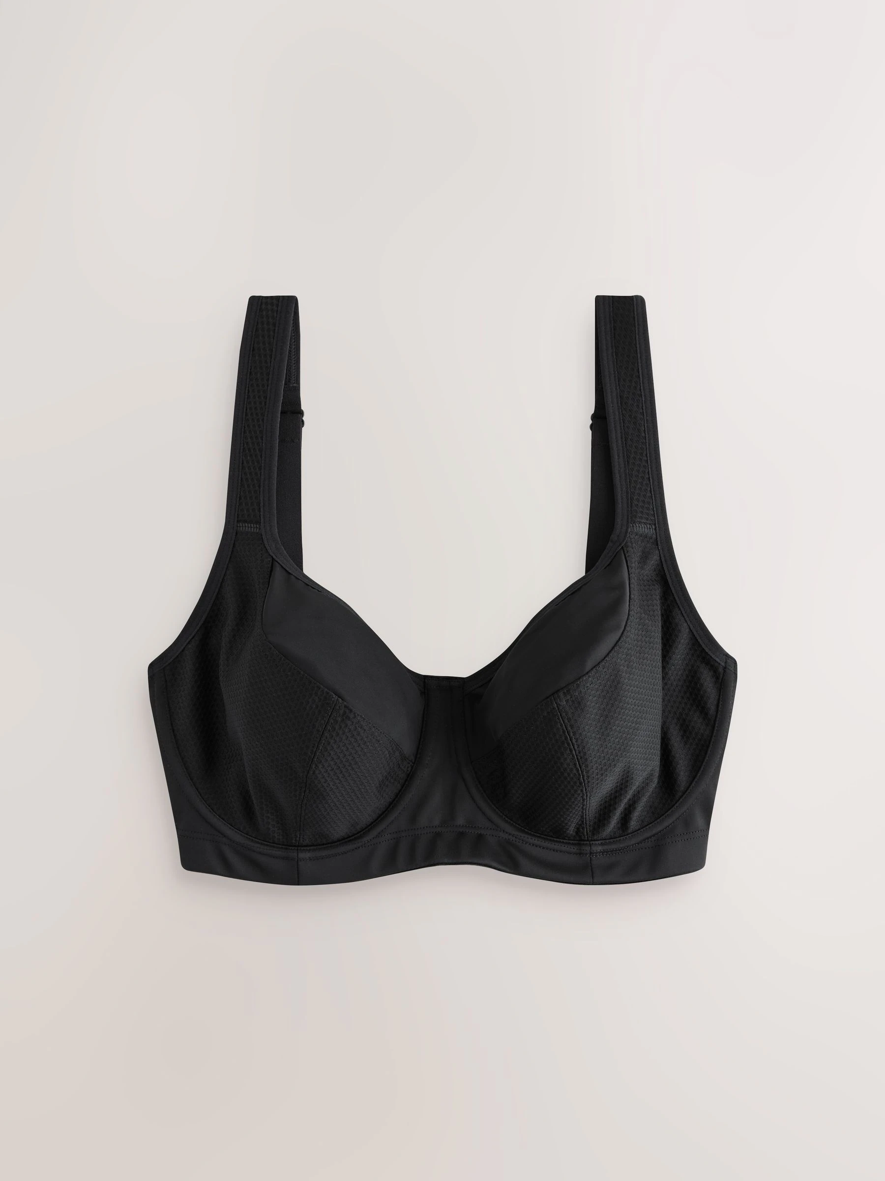 Zwart - DD+ Non Pad Full Cup Dry Tech High Impact Sports Bra