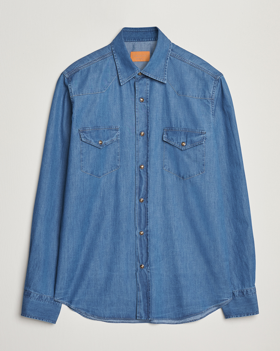 Grigio Western Denim Shirt Washed Indigo