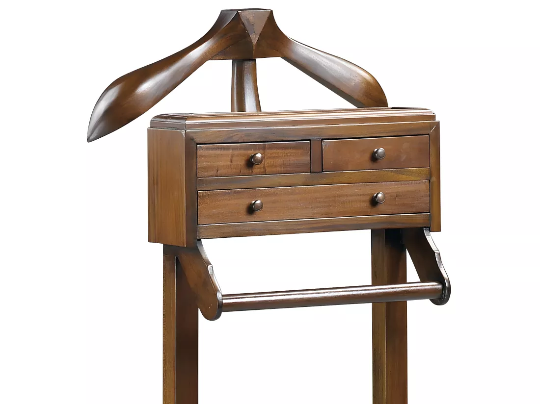 VINTAGE - Valet de chambre en bois d'acajou couleur marron