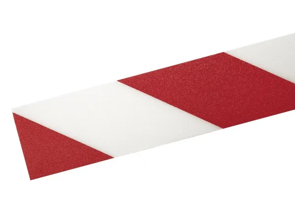 Advarselstape Duraline Strong 50mm x 30m 0,7mm rød/hvid - (30 meter pr. rulle)