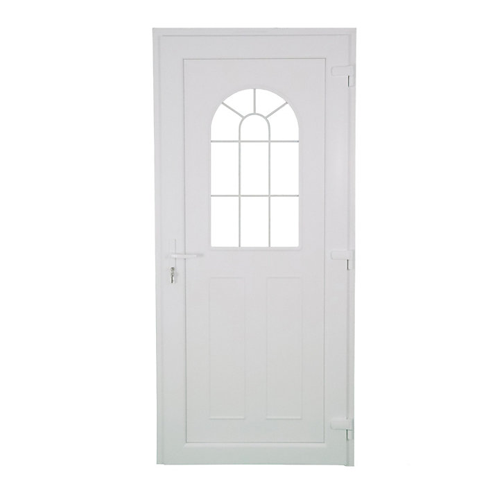 Porte d'entrée FORTIA pvc blanc RAL 9003 Ameglia 97 x h.219 cm poussant gauche