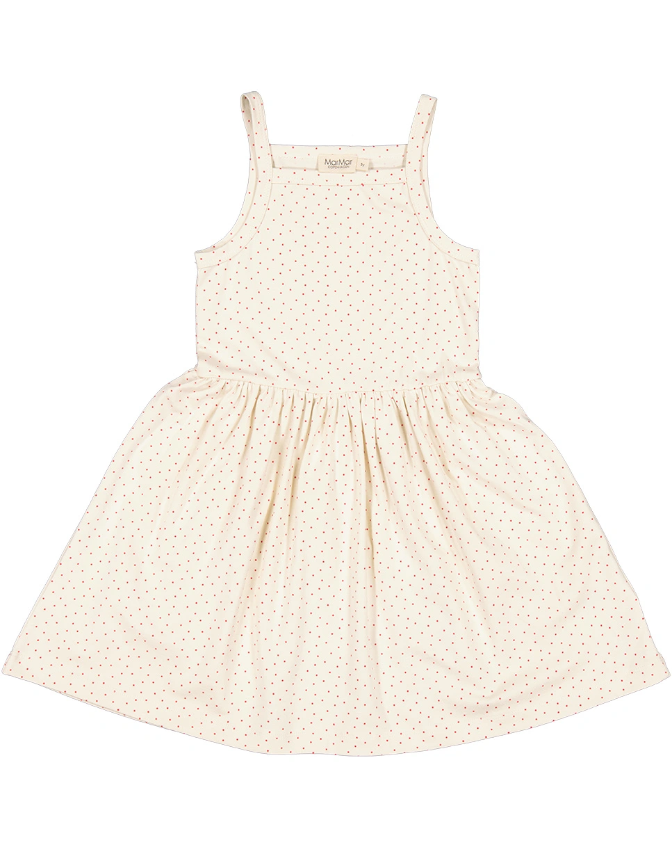 Trägerkleid DYVEKE DOTS in beige/red currant