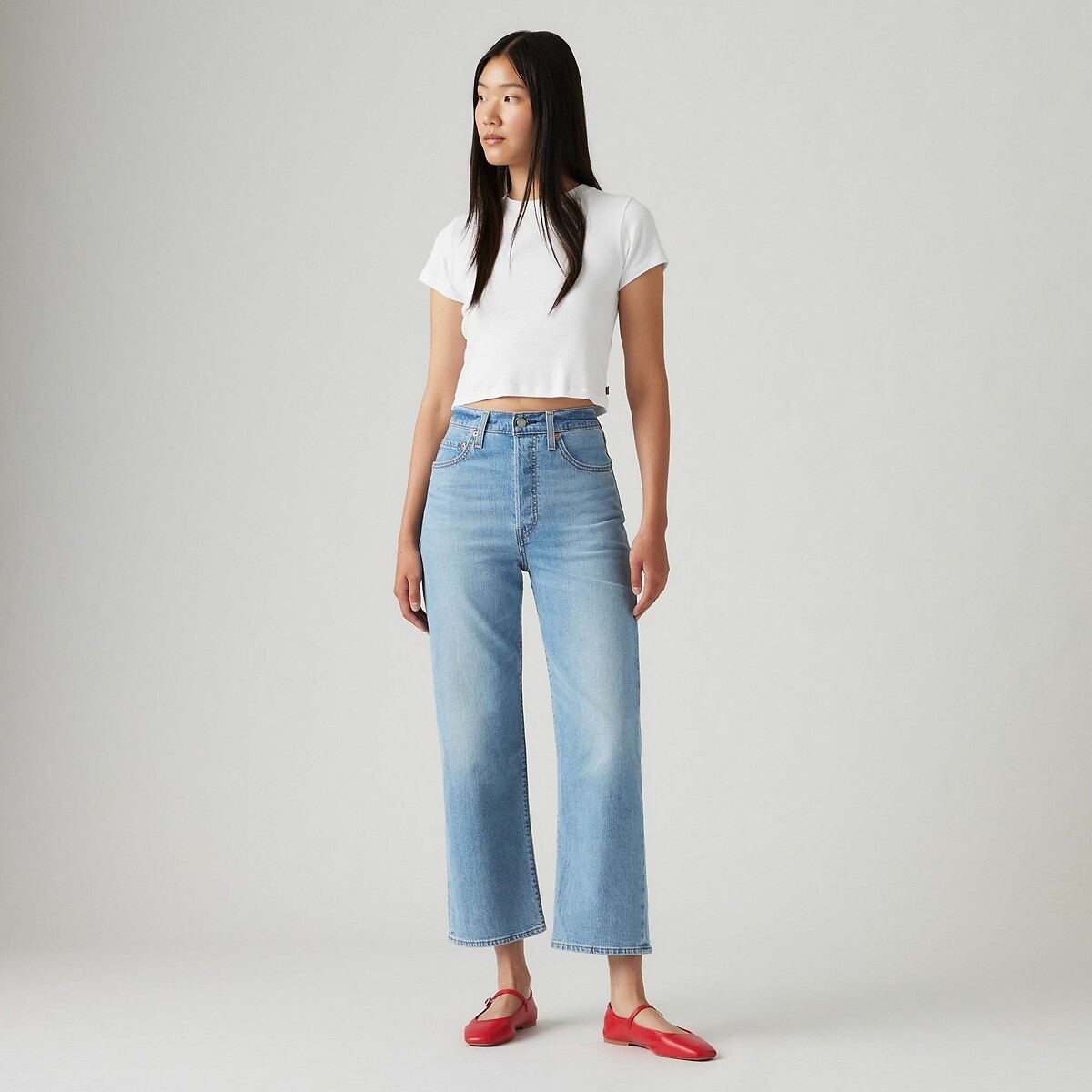 Calça jeans Levi's Ribcage reta até o tornozelo