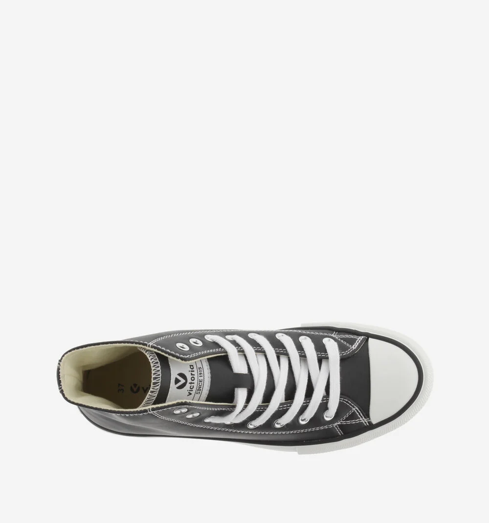 TRIBU FAUX LEATHER MID BOOTNEGRO